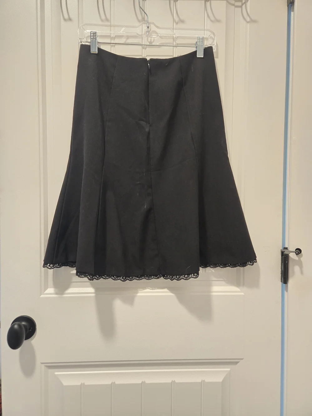 George Black A-Line Skirt with Lace Trim